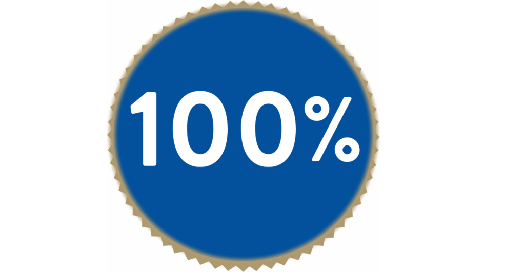 100 percent satisfied customers